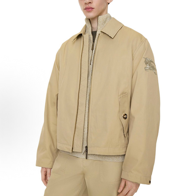 burberry ekd embroidered gabardine harrington jacket